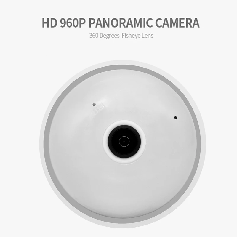 960 P Беспроводная VR панорамная камера лампа Wifi ip безопасности рыбий глаз 1.3MP CCTV