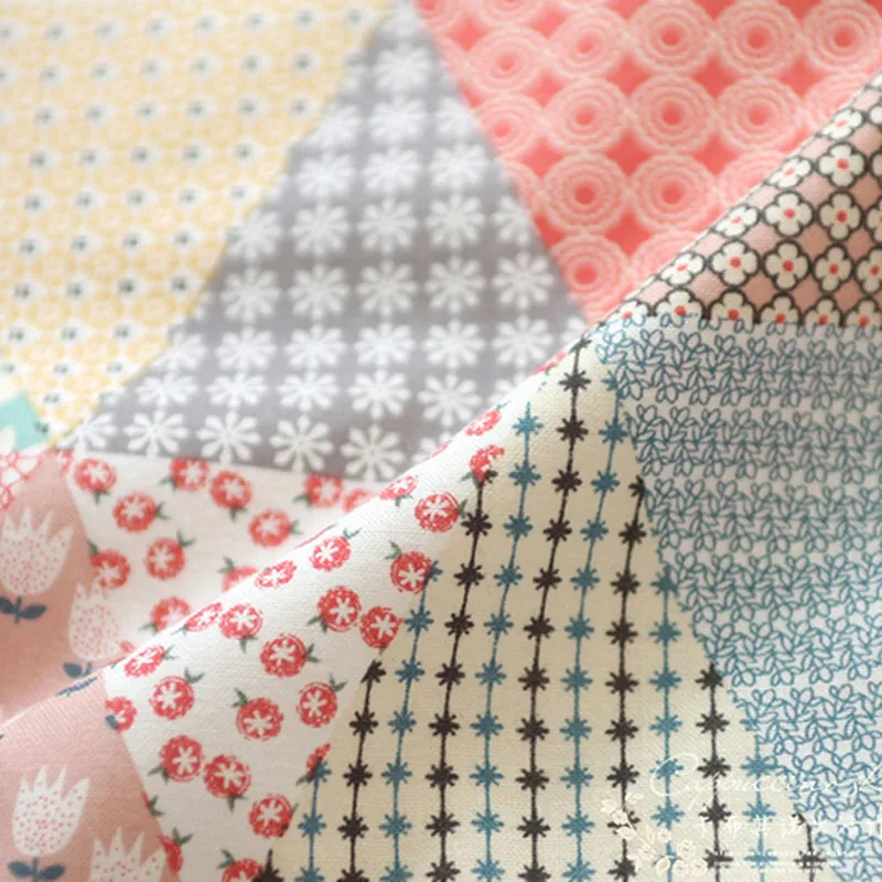 

(50 cm/lot) printed cotton linen fabric for sewing width is 150 cm zakka patchwork fabric handmade DIY dress table cloth apron