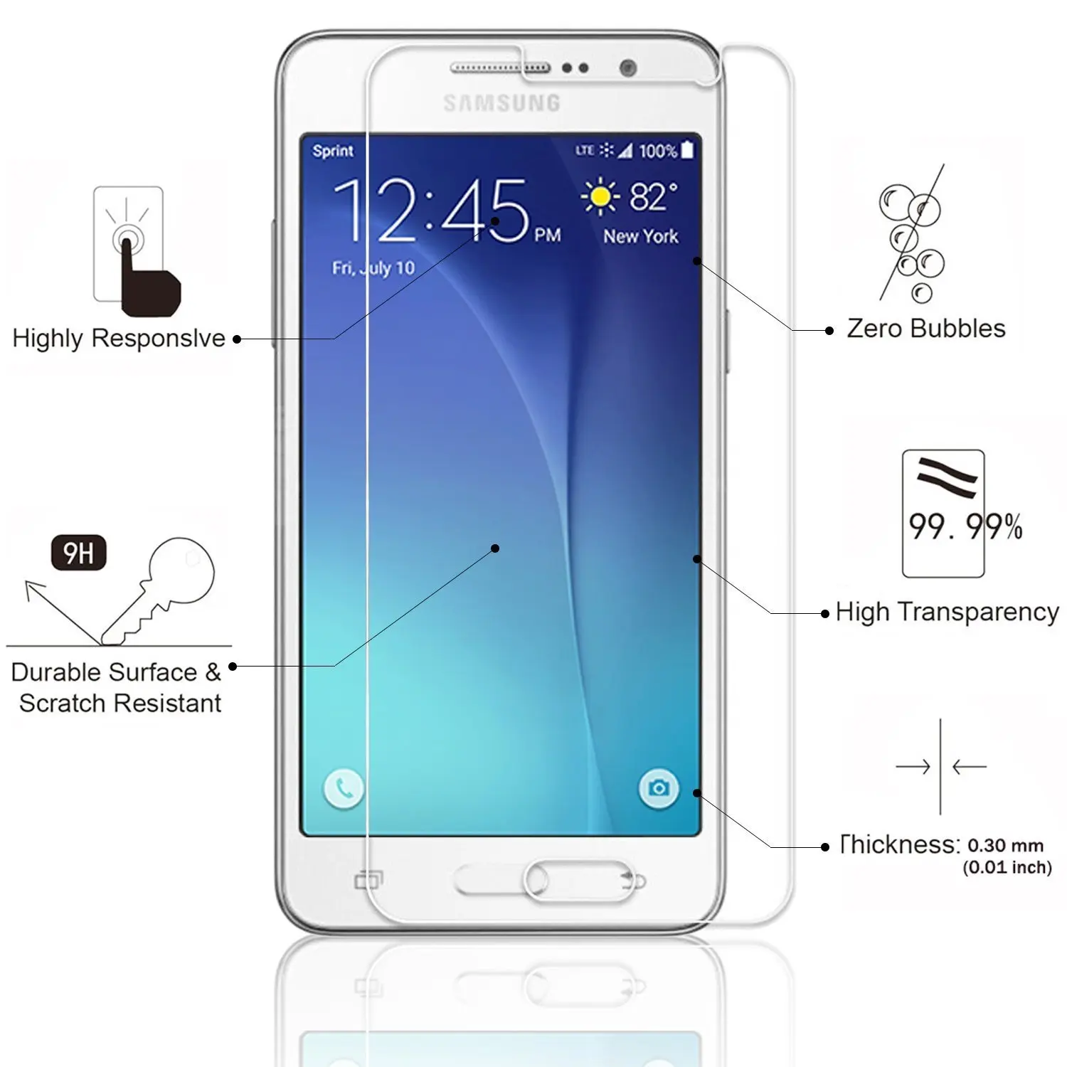 9h premium tempered glass screen protector for samsung galaxy s3 samsung galaxy s3 screen size