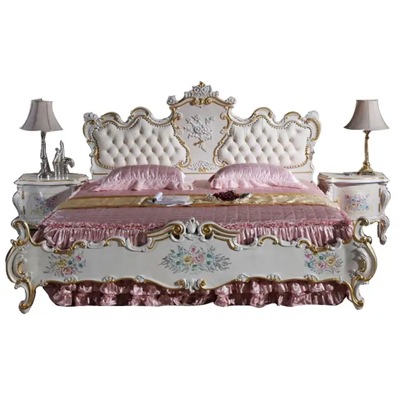 2015 French Romantic Classic Wood Bed Frame 1.5 m 2 m Double Hand ...