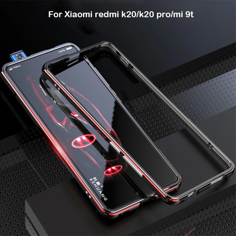 Чехол для Xiaomi Redmi K20 Pro металлический каркас двухцветный алюминиевый бампер