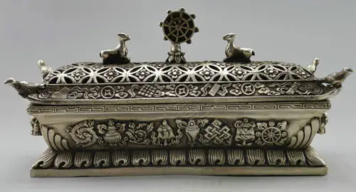 

Elaborate Collectible Decorated Old Handwork Copper Big Bird Tower Incense Burner