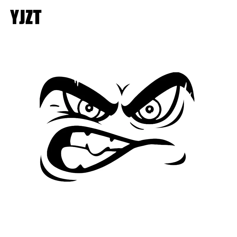 

YJZT 13.6*9.6CM Interesting Mimicry Face Eyes Mouth Emotion Anger Grin Car Sticker Vinyl Decor Silhouette C12-0557