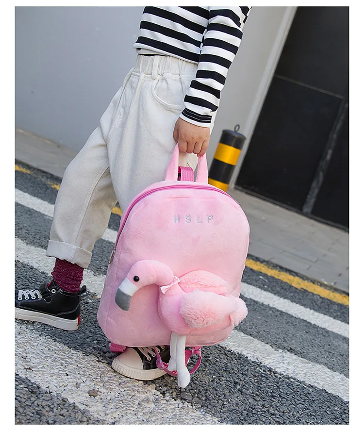 Милый Детский плюшевый рюкзак игрушка Фламинго мини школьная сумка Детские подарки детский сад мальчик девочка ребенок студенческие сумки