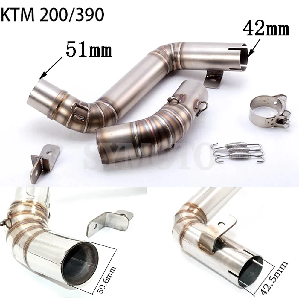 Для KTM DUKE 125 2011 2014 2015 200 2012 2016 RC 390 2013 без шнуровки выхлопная труба для