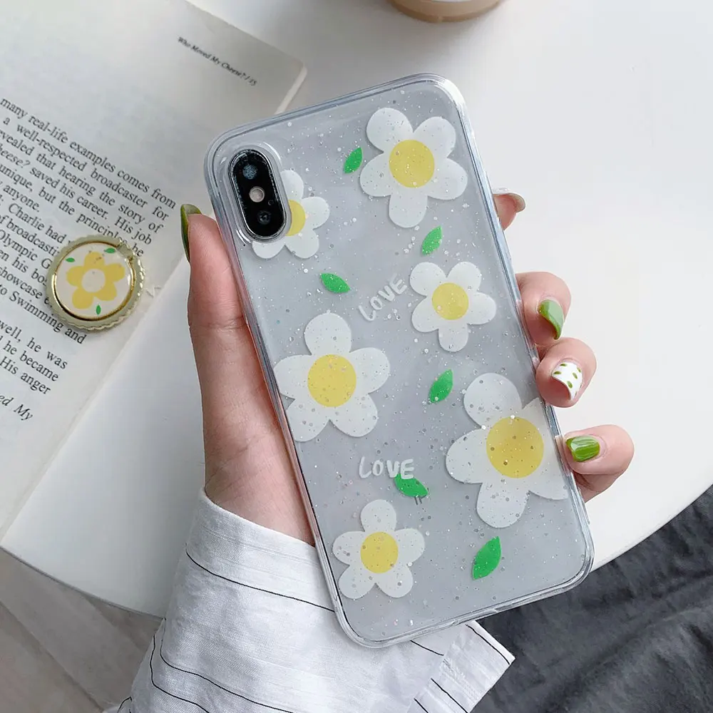 KISSCASE настоящий прессованный высушенный цветы для iPhone 6 7 8 6s Силиконовый ТПУ чехол