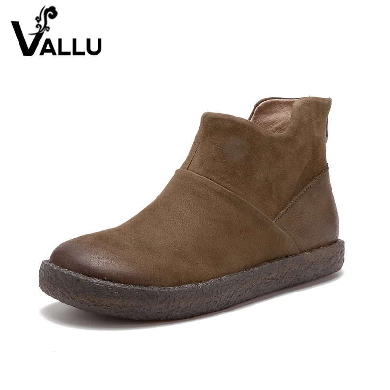 

Flat Boots Women Shoes Handmade Ladies Ankle Booties Genuine Leather New Design Casual Low Cut Female Footwear Boots