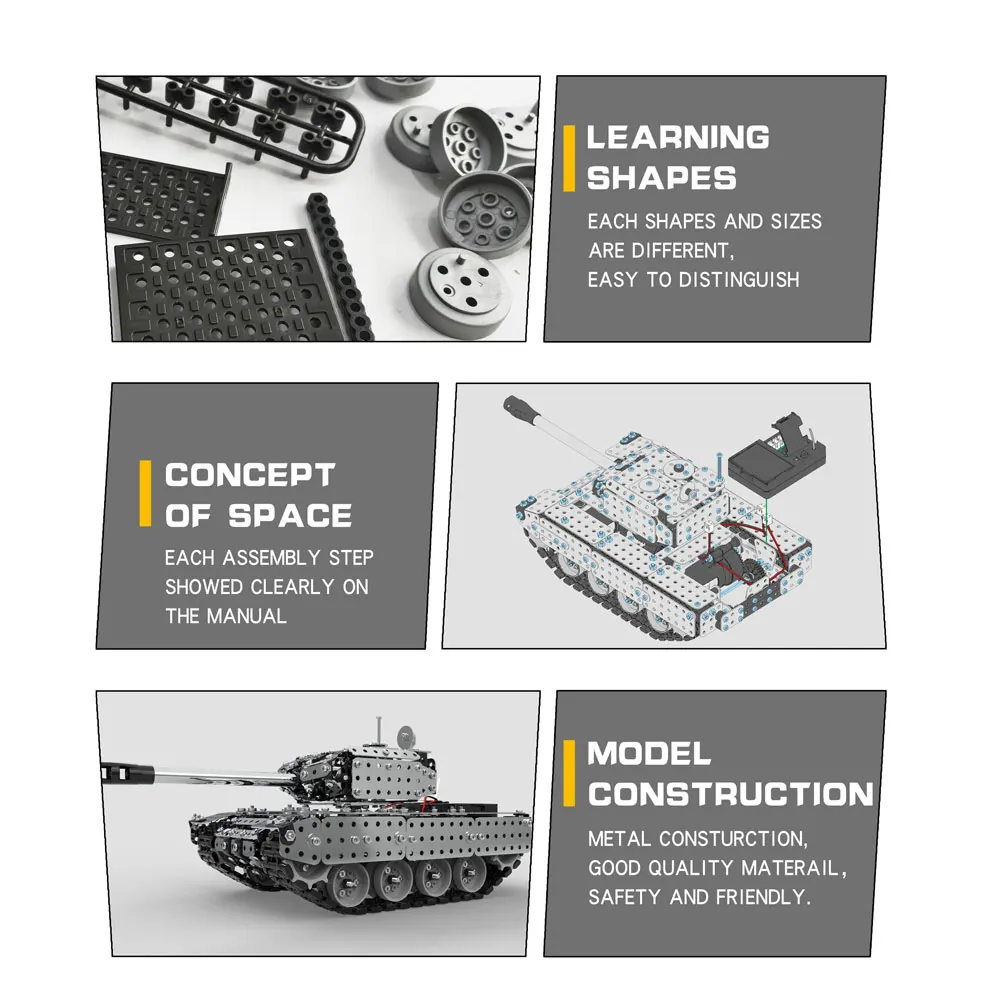 Remote Control Tank 1 Set Desktop Decor Collection Metal Rc Gift Novelty Toy Kids Kidsroom Diy