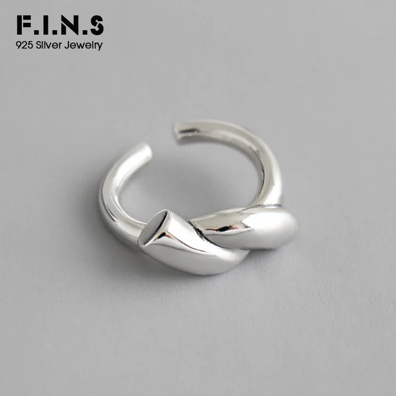 

F.I.N.S Korean Unique Design S925 Sterling Silver Ring Thick Knot Female Ring Opening Silver 925 Ring Fine Fashion Jewelry