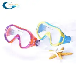 Бесплатная доставка Силиконовые закаленное стекло детей Дайвинг маска плавательные очки дети дайвинг оборудования