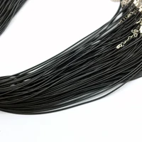 Corde tressée en cuir noir avec prolongateur de 5cm, 45cm, 10/20/30 pièces 5