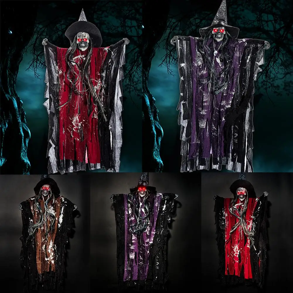 

Halloween Party Decoration favors Props Accessories Hanging Ghost with Scary Props Voice Sound Control Haunted House Escape