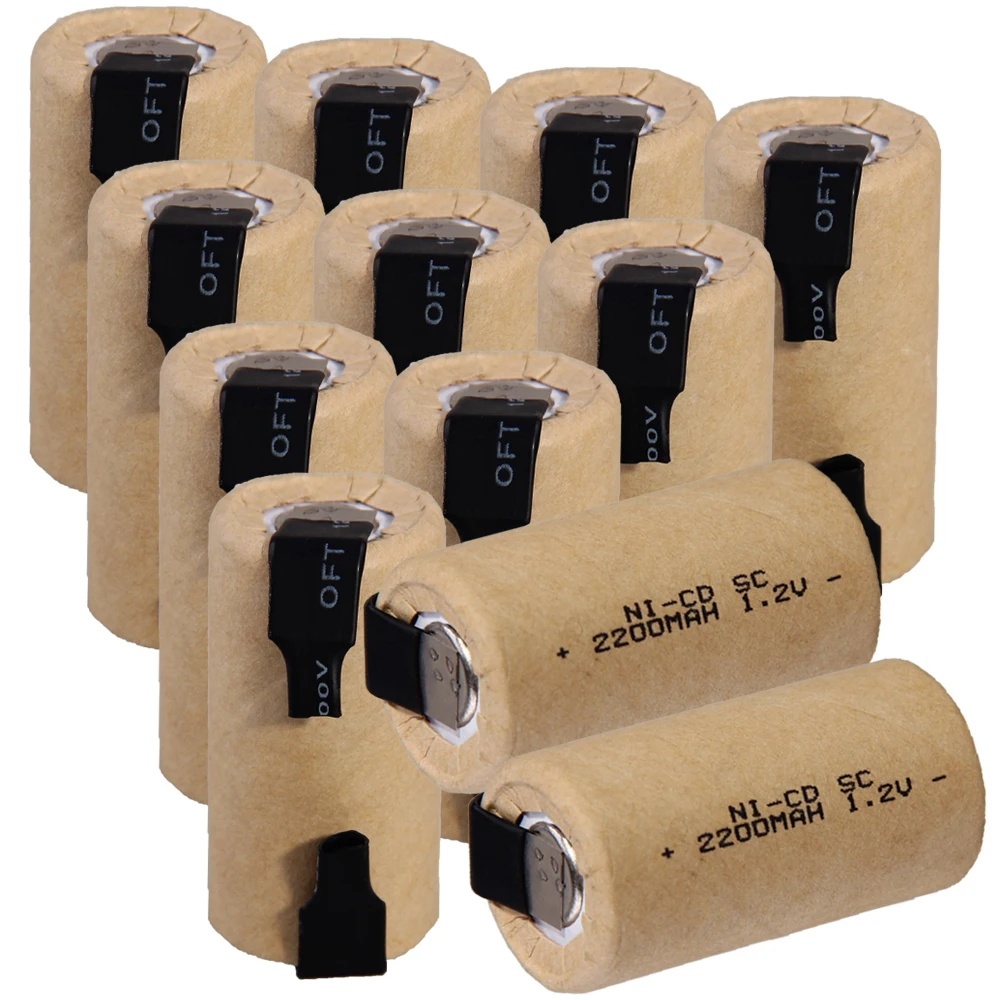 Аккумулятор SC 2200 mah 4 25 cm * 2 1 V NICD SUBC с реальной емкостью 12 шт Быстрая доставка в