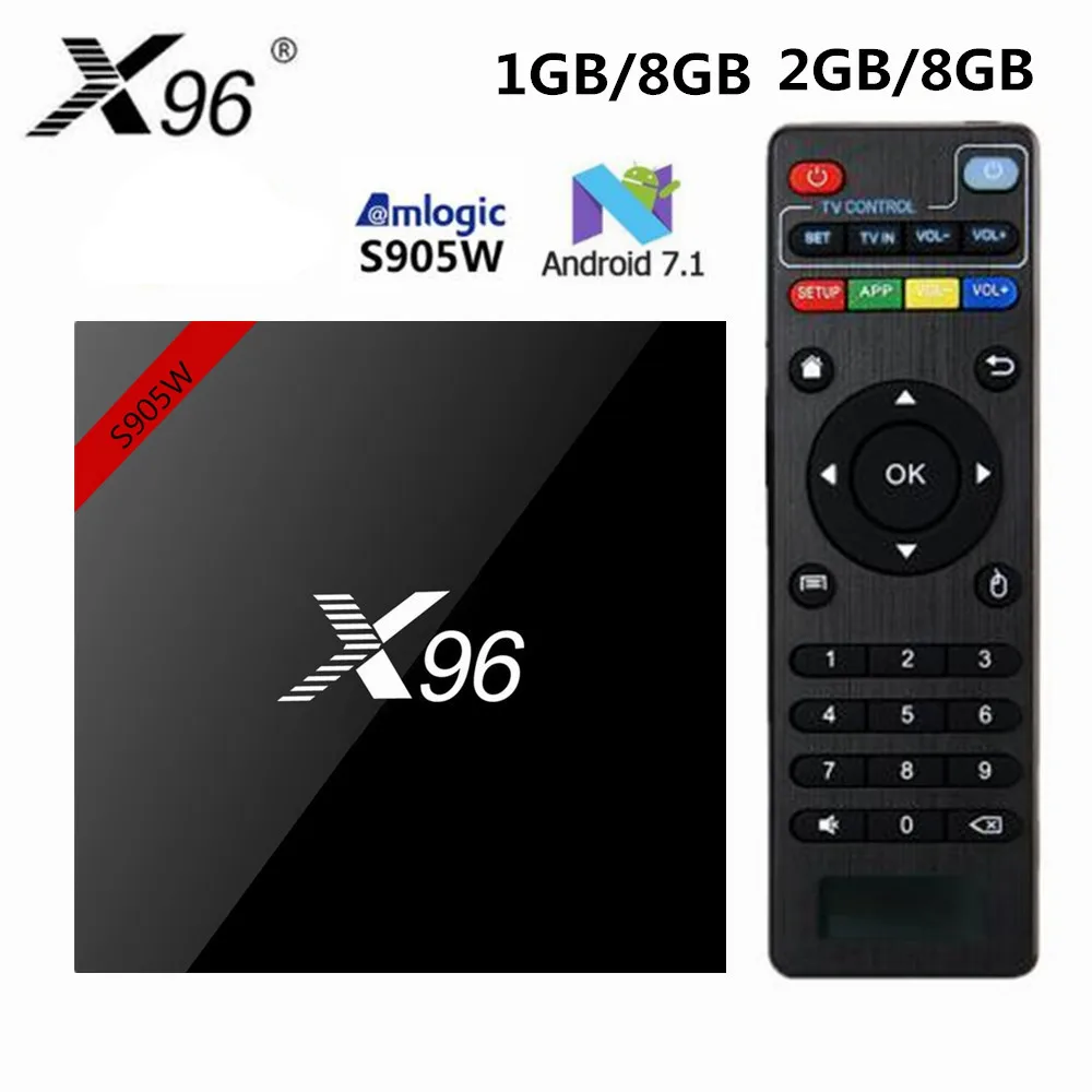 

X96 X96W Android 7.1 TV Box Amlogic S905W CPU 1GB 8GB Set-top TV Box 2.4GHz WiFi 4K H.265 Smart Media Player pk A95X R1