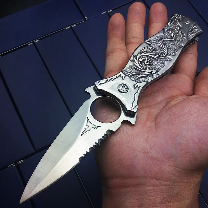 Тактический уличный нож, нож для выживания, кемпинга, охотничий нож, все из нержавеющей стали, сделано Mult EDC CS GO, титановая ручка