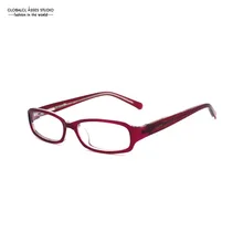 Овальная детская ацетатная оправа для очков высокого качества для девочек, весенние шарниры с кристаллами и вином для детей, очки для близорукости 8008-C7