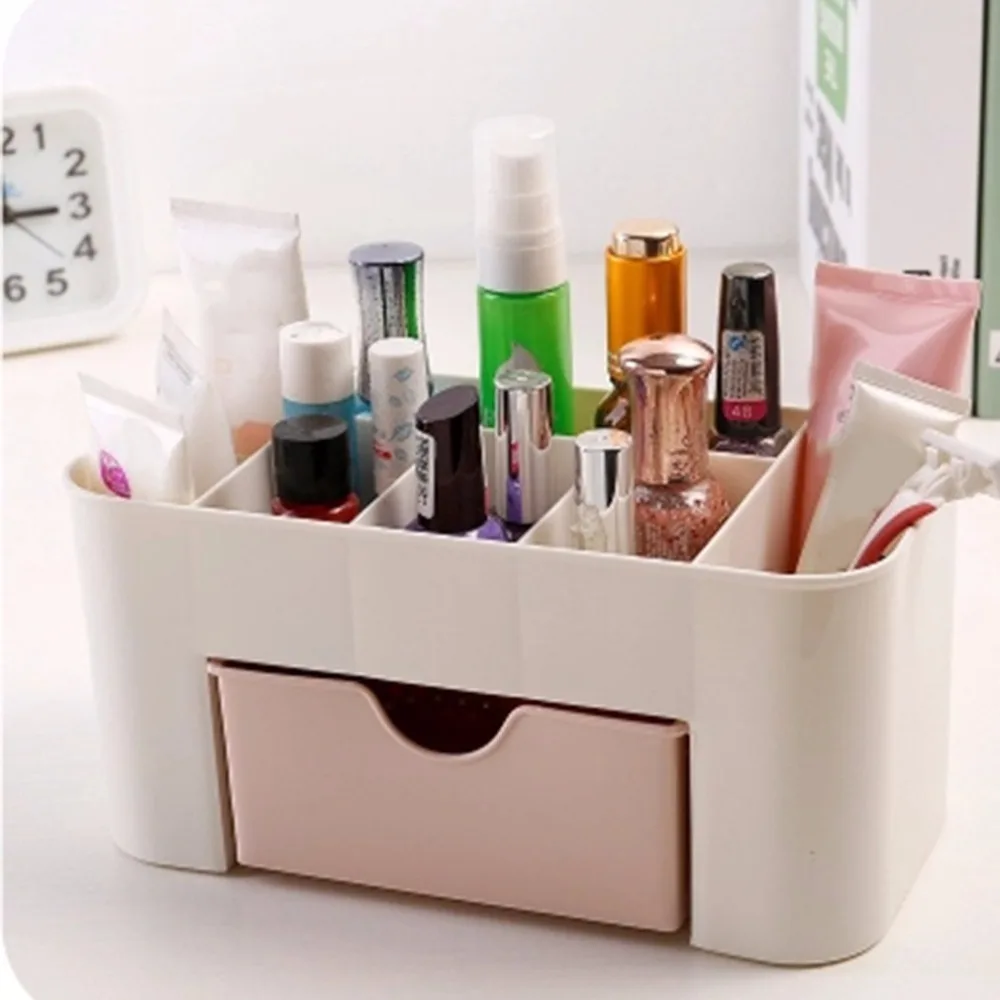 Ящик для хранения косметических ювелирных изделий, прочная пластиковая коробка для косметических кистей, держатель для помады на дистанционном управлении для домашнего офиса