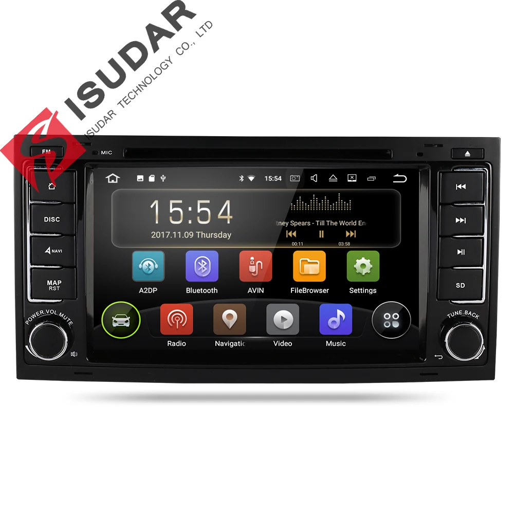 Isudar Car Multimedia player Android 8.1 GPS 7 Inch 2 Din Autoradio For VW/Volkswagen/Touareg Canbus Wifi FM Radio USB DVR