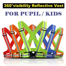 Светоотражающие Детская безопасность жилет ремень для детские дети ученик безопасности светоотражающий жилет пояса для наружного Бег бег циклин