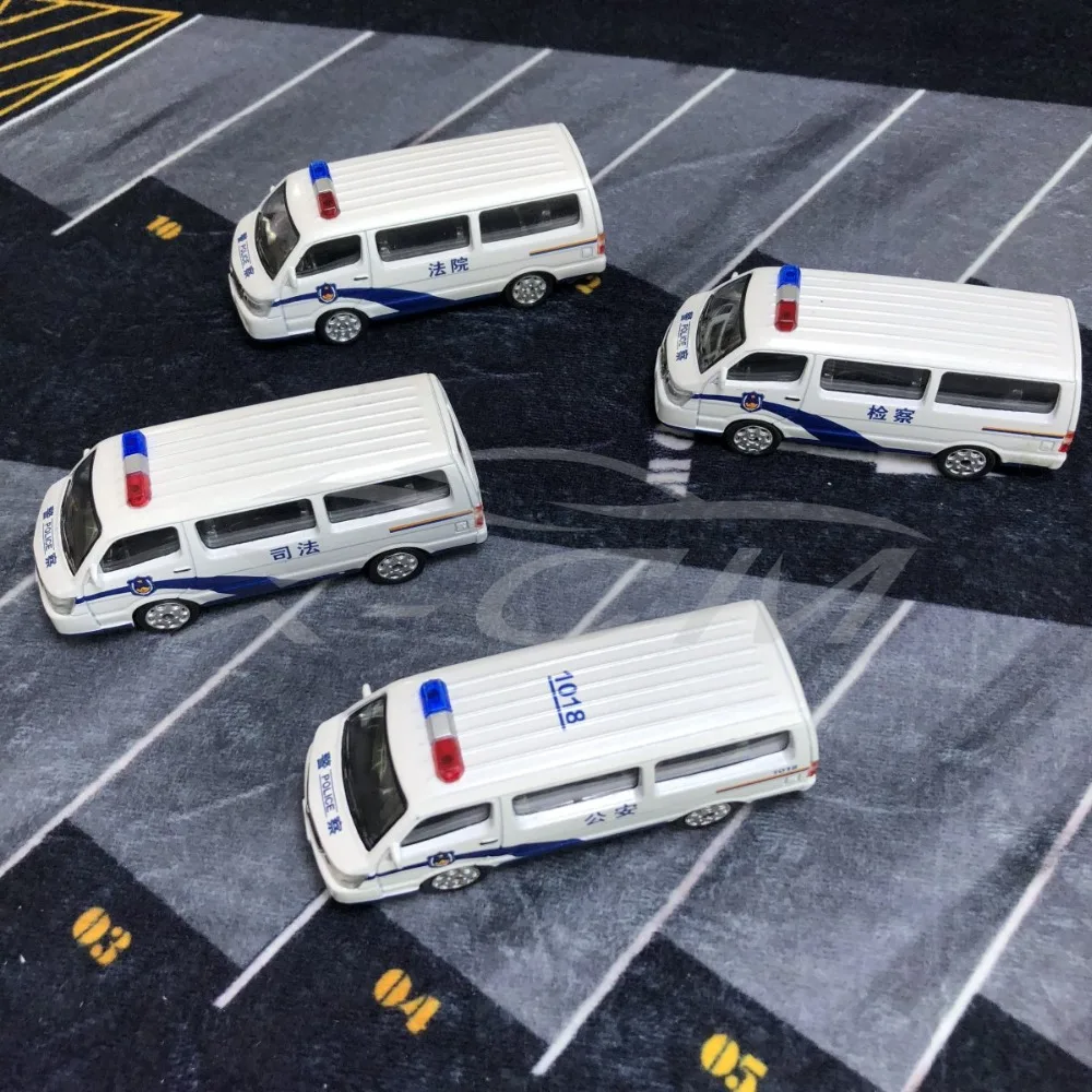 

Set of 4 pcs Toy Models Jinbei Police Cars 7-8 cm long (Metal & Plastic Parts)