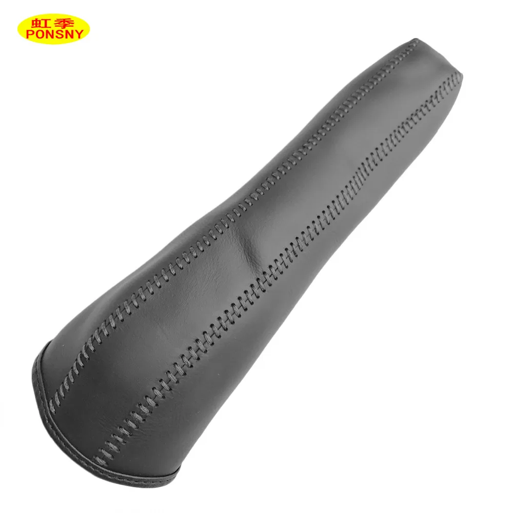 PONSNY Handbrake Covers Case for Nissan Tiida 2007-2009 Genuine Leather Handbrake Lever Grips Cover