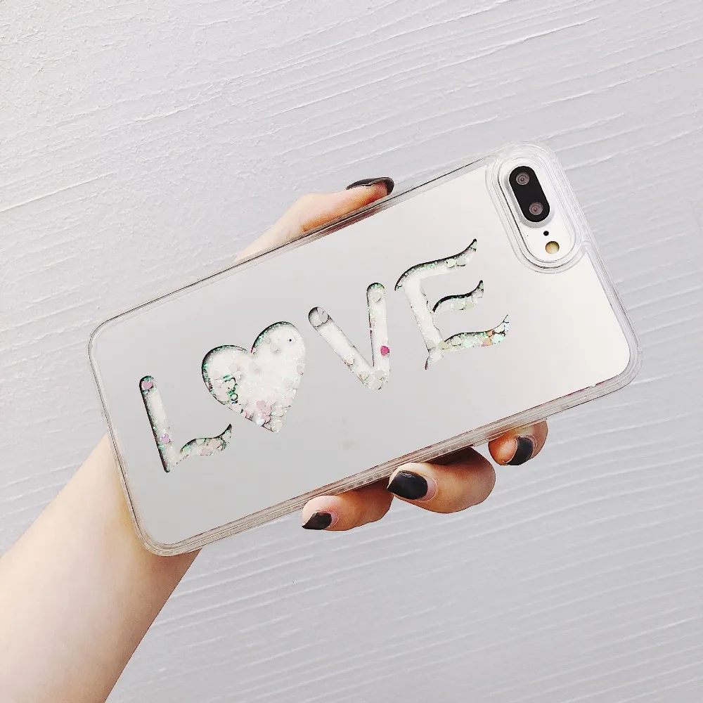 Original quality Plating English LOVE Case For iPhone X Fashion Love quicksand iphone 8 7 6 6s Plus | Мобильные телефоны и