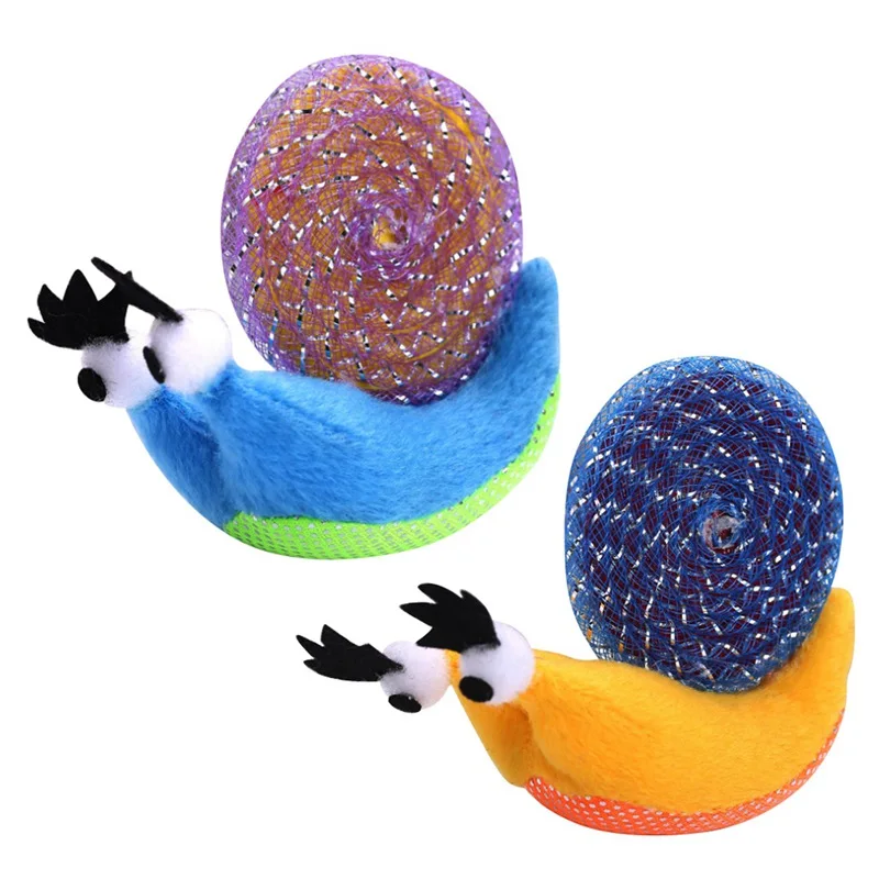 Pet Cat Toy Interactive Toy Cute Snail Shape Plush Scratch Toys For