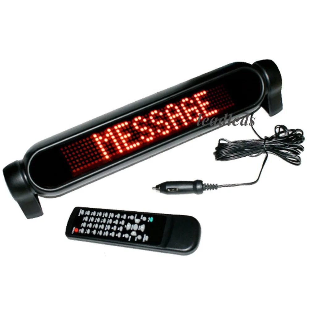 

2 pieces Red 12V Car LED Display BoardProgrammable Message Sign Scrolling Display Board with Remote