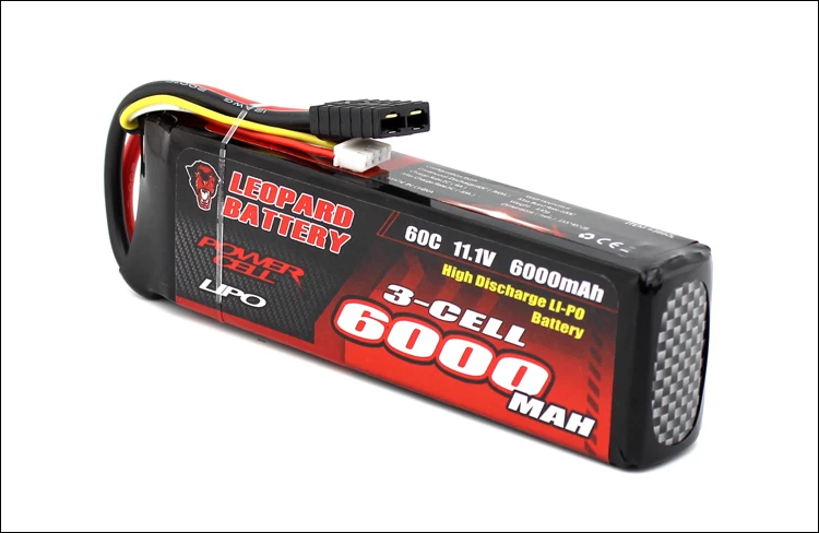 

2PCS LEOPARD Lipo Battery 3S 6000mAh 11.1V Battery Pack 50C Battery for TRAXXAS X-MAXX UNLIMITDE E-REVO TR-4