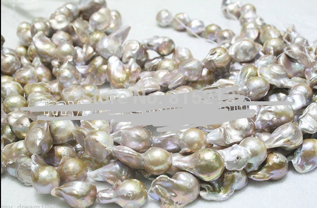 

wb 00209 AAA+ 15-20MM SOUTH SEA BAROQUE KESHI AKOYA PEARL LOOSE BEADS 15" 5.5