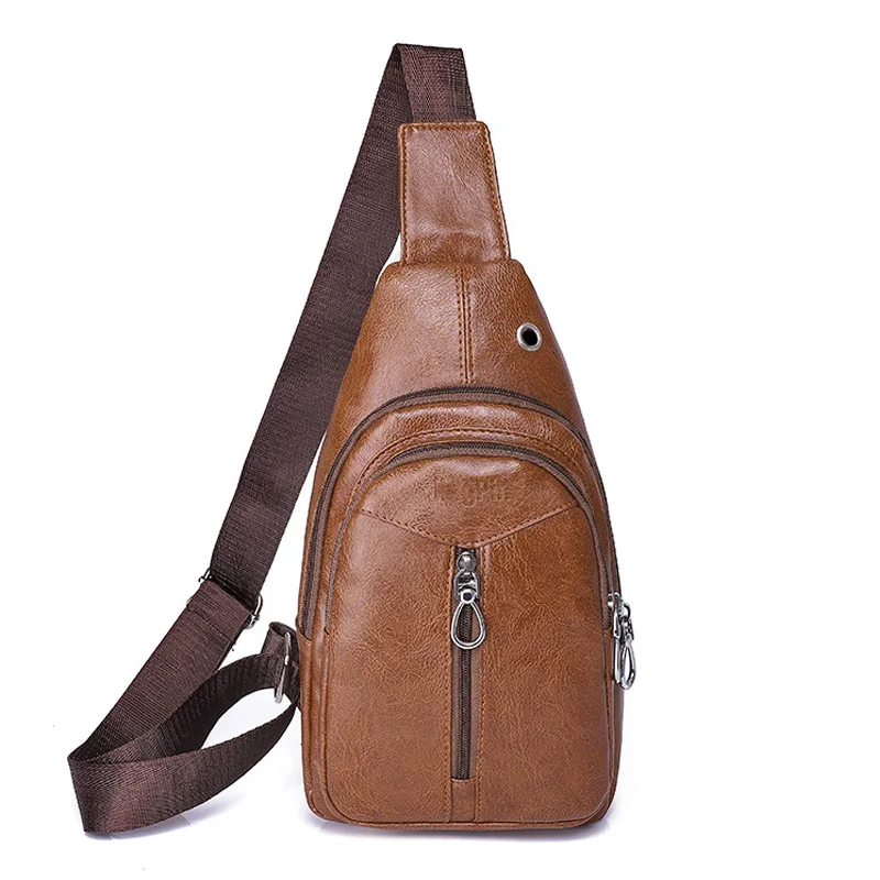 Fashion Chest Bag For Men Man Casual Crossbody Male pu Leather Designer Bolsos |