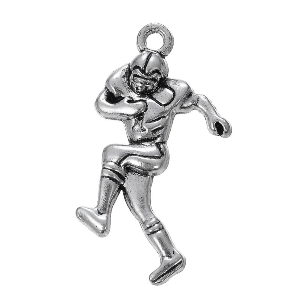 EUEAVAN 20pcs Zinc Alloy Football Player Figure Charm Sport Series Pendant For Jewelry Making Handmade Gift Supply | Украшения и