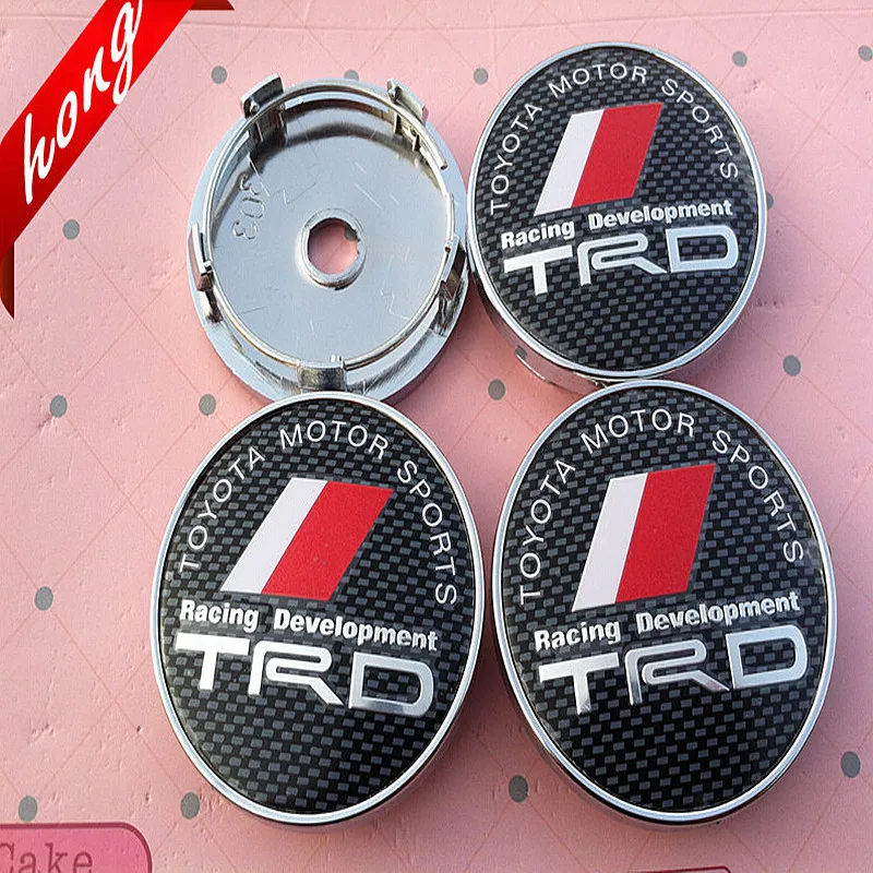 4pcs/lot 2014 60mm Toyotas TRD car logo emblem Wheel Center Hub Caps