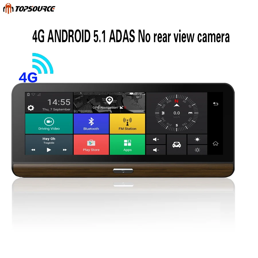 TOPSOURCE 4G Suppor Автомобильный видеорегистратор с поддержкой плюс 7,8 дюймов Android 5,1 gps BT Dash Cam Регистратор Видео рекордер Видео Enregistre - Название цвета: 4GTS25