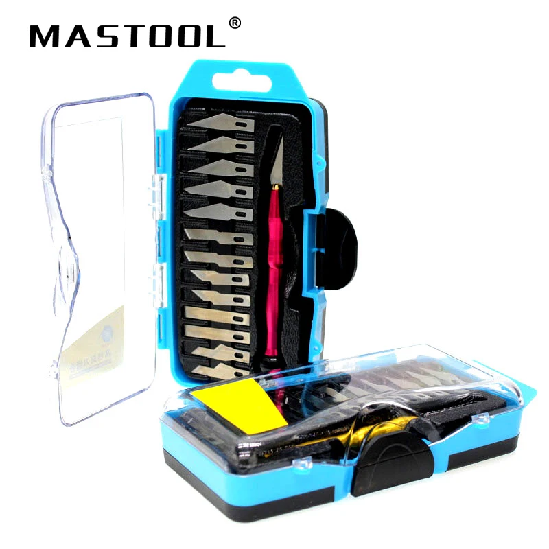 

15pcs/lot Multi-function Carving Knife Set Multi-purpose Electrical Tool DIY Circuit Board Combination Set Contain 14pcs Blades