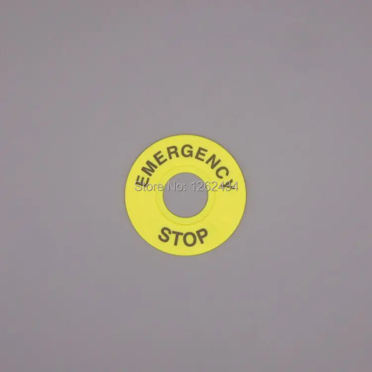 60mm 22mm yellow card warning signs in the emergency stop button to stop warning signs of circle circle sign