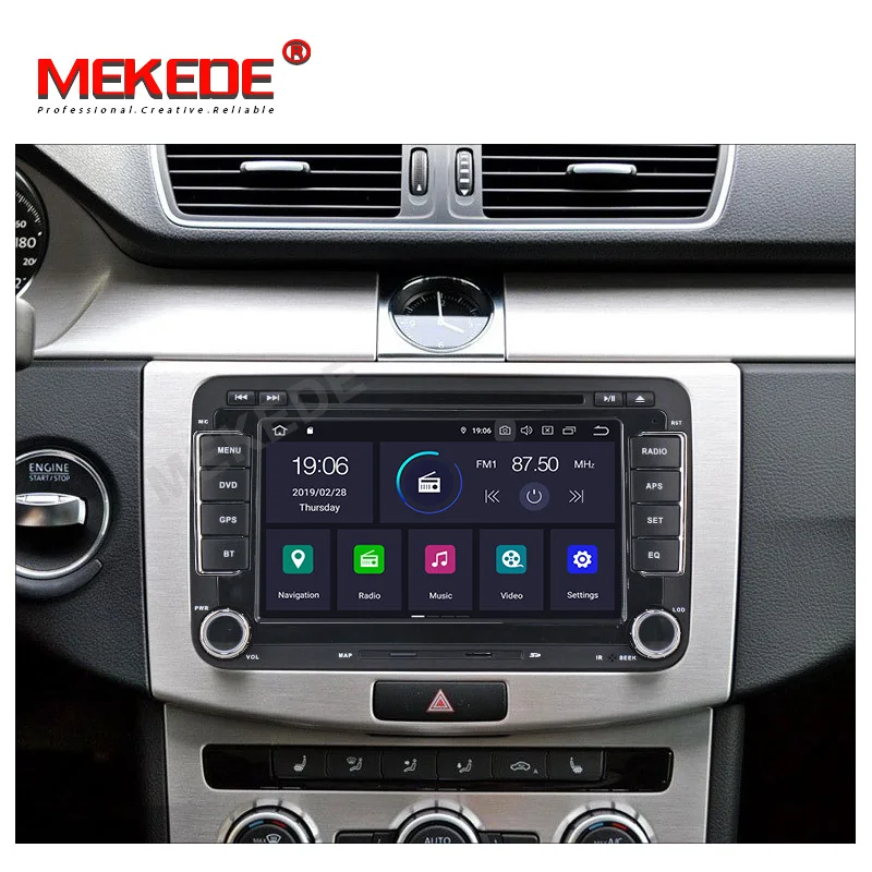 Android 9,0 4+ 64G ips экран два Din Автомобильный мультимедийный плеер Радио для Skoda/Seat/Volkswagen/Passat b7/POLO/GOLF 5 6 DVD gps