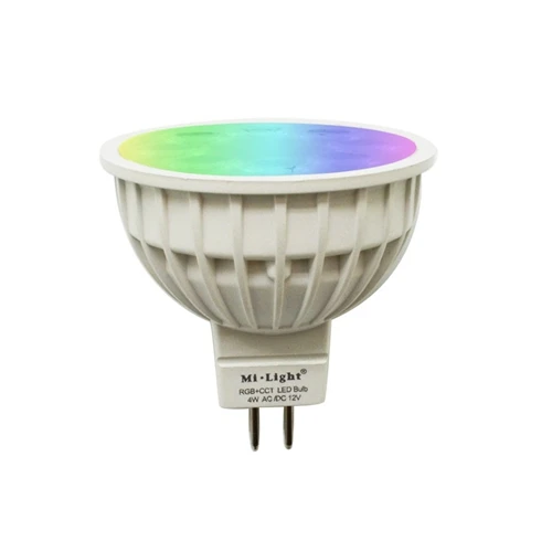 Milight MR16 4 Вт RGBCCT прожектор DC12V Беспроводной затемнения светодиодный лампа RGB+ CCT Светодиодный прожектор умная лампа светодиодный пульт дистанционного управления WI-FI Управление - Испускаемый цвет: 1 Bulb