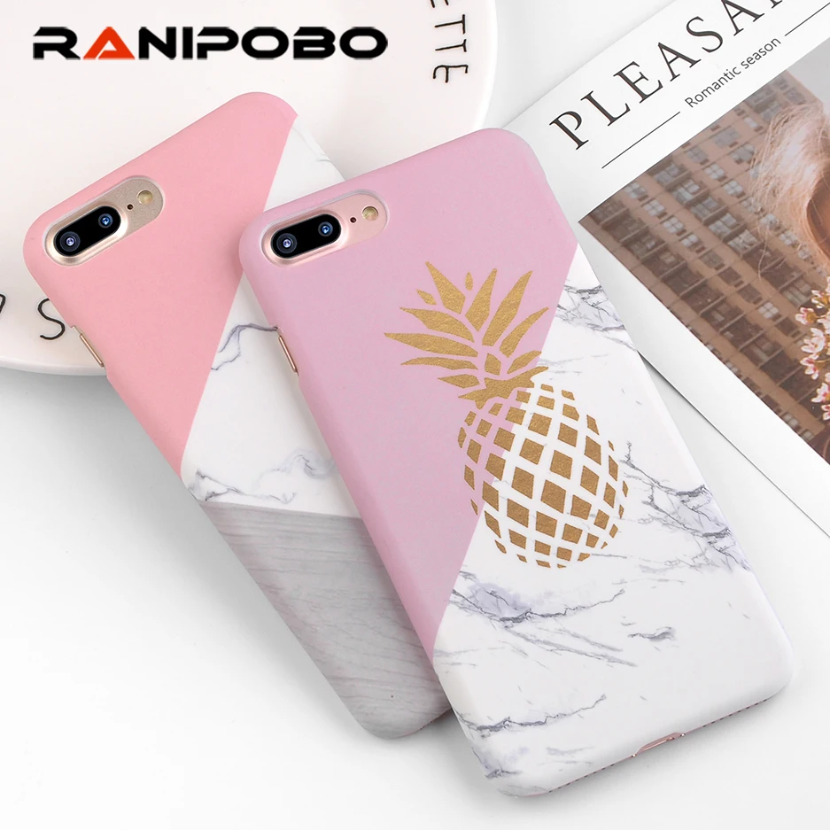 Ranipobo чехол для телефона для iphone 6 Чехол геометрический Сращивание Золотой ананас узор чехол под мрамор чехол s для iphone 8 7 6 6s Plus SE 5 5S