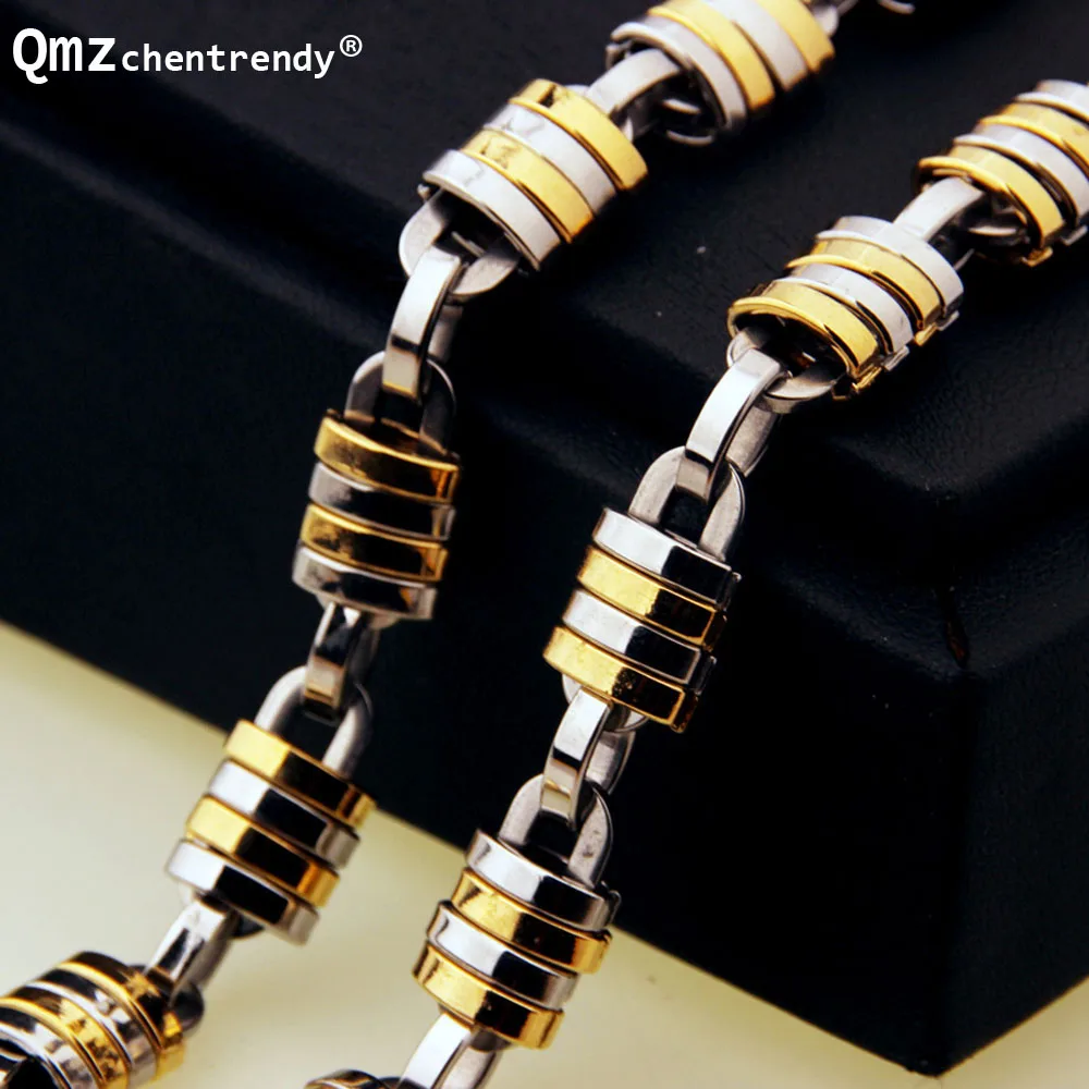 

Fashion Hip hop Mens Punk Cool Lock Chain Link Necklace 316L Stainless Steel Male Chain Necklace Jewlery