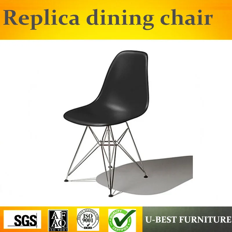Free shipping U-best Molded Plastic Side Chair with metal Legs Dining Chair,stacking hotel restaurant dining chair