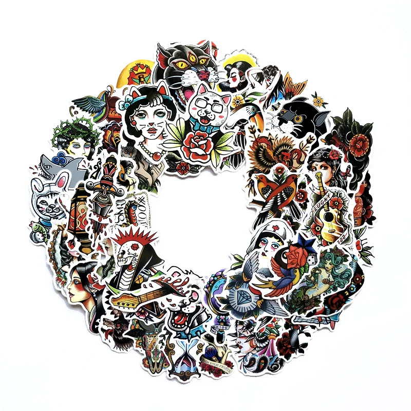 50pcs/Pack Old Style Colorful Waterproof PVC Graffiti Sticker Skateboard Mobile Phone Car Laptop Bicycle No Repetition 50pcs/Pack Old Style Colorful Waterproof PVC Graffiti Sticker Skateboard Mobile Phone Car Laptop Bicycle No Repetition