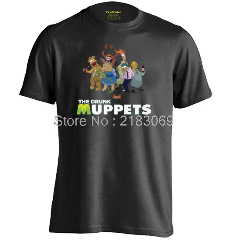 Пьяный Muppets мужские и женские уличный стиль Хлопок Дизайн футболка | Мужская