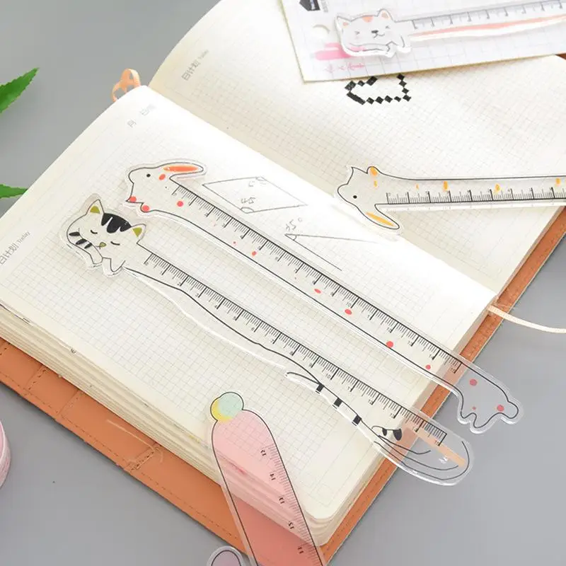 

Cute Transparent Acrylic Ruler 15cm Student Stationery Survey Drawing Graffiti Ruler Bookmark Drafting Tools