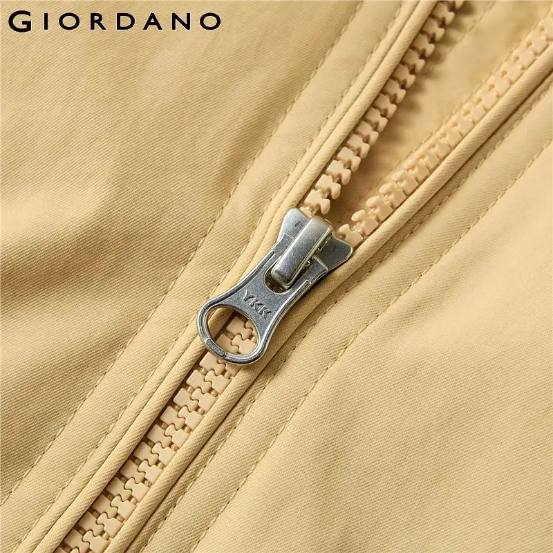 Giordano Женская ветровка окольцованная Талия Скрытая капюшон Длинная стильная