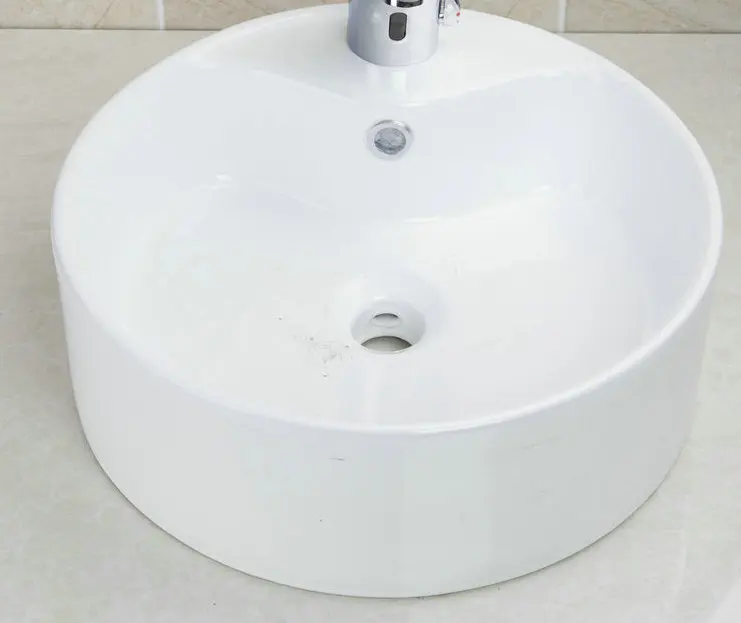 YANKSMART Modern Style Handmade Countertop Basin Sink TD3030 Ceramic Washbasin Bowl Bathroom  Sink Vessel with Pop up Drain