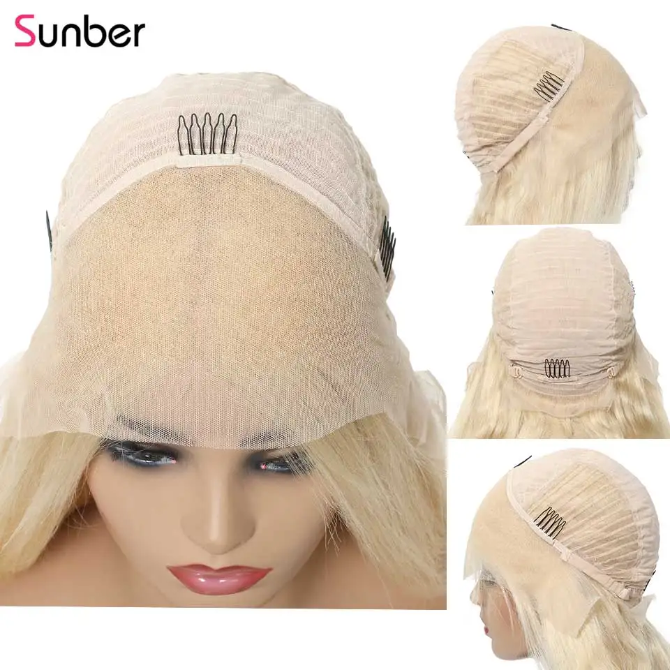 Sunber Hair Blonde Straight Lace Front Human Hair Wig 13x4/6 150% density Remy 613 Braizilian Lace Front Pre Plucked Wigs Hairs