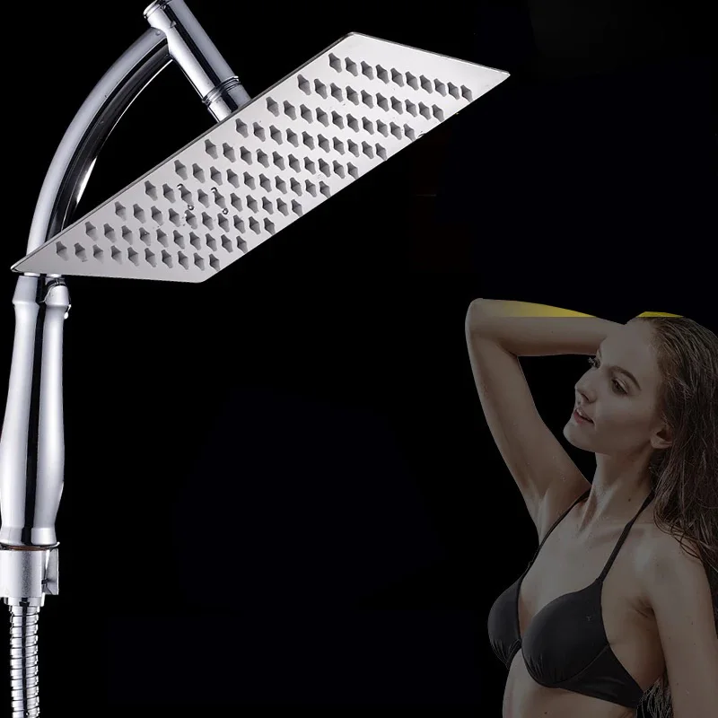 Shower Head 6"inch Luxury ABS/Stainless Steel Ultra-Thin Large Rainfall Shower Head Bathroom Showerhead High Pressure Hand Held Shower head
