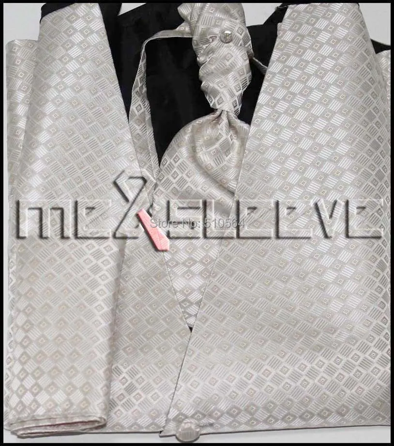 

Wholesale Free shipping Single Breast Men Vest Waistcoat white Reticular Vest(vest+bowtie+Handkerchief+cufflinks)