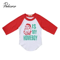 Мода для новорожденных Обувь для мальчиков хлопок футболки футболка Рождество hoilday одежда